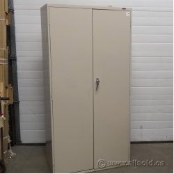 Global Beige 2 Door Metal Storage Cabinet, Locking Global Beige 2 Door Metal Storage Cabinet, Locking